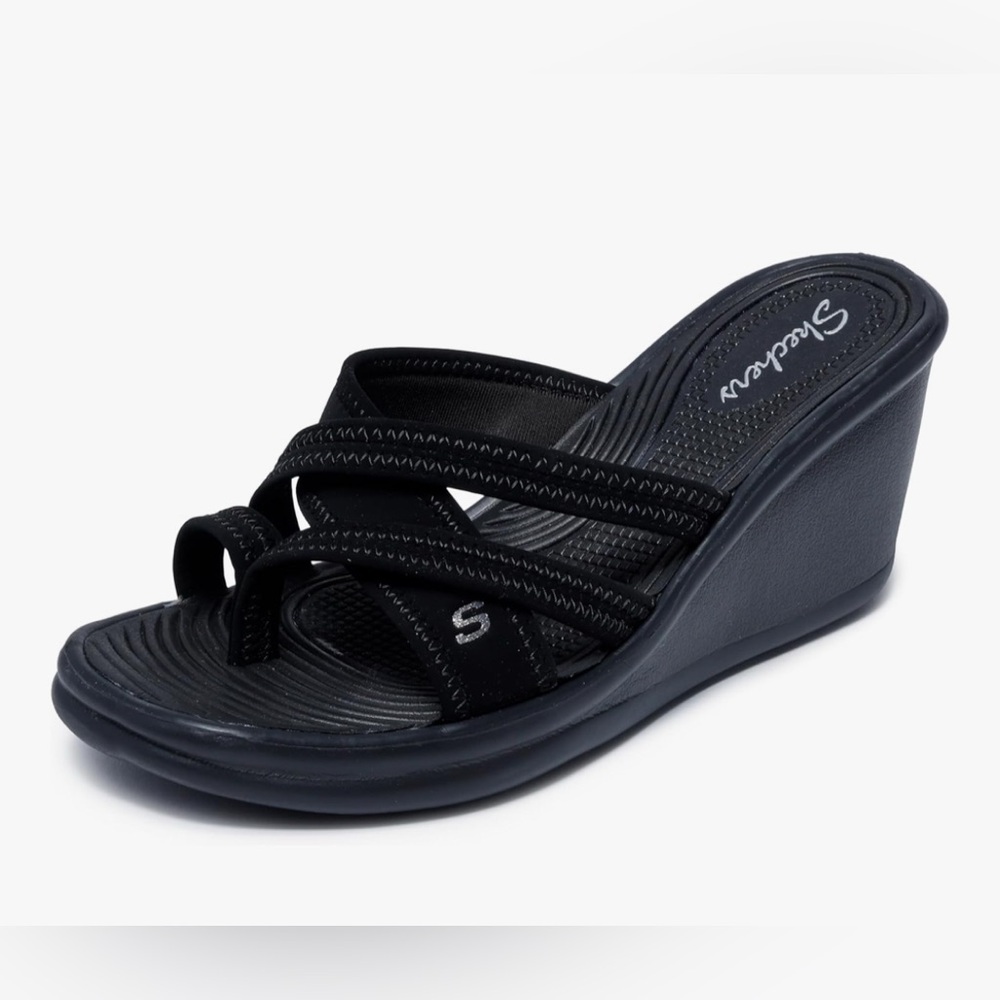 Skechers Cali Vegan Shoes in Black and Yellow